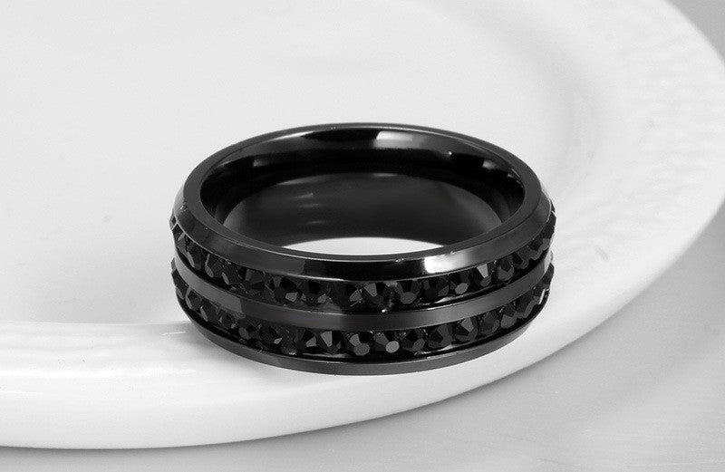 UNISEX Punk Vintage Black Stainless Steel Ring