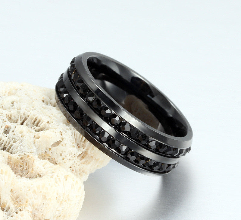 UNISEX Punk Vintage Black Stainless Steel Ring