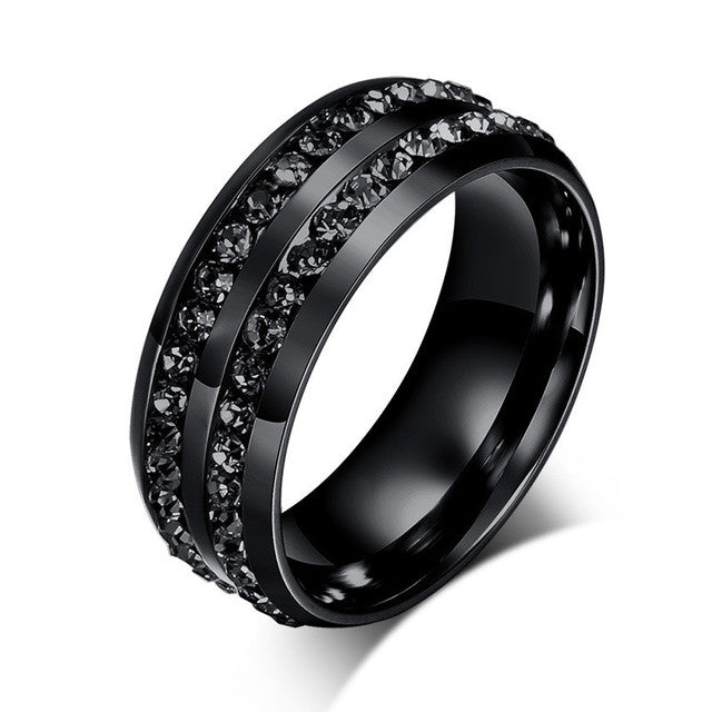 UNISEX Punk Vintage Black Stainless Steel Ring