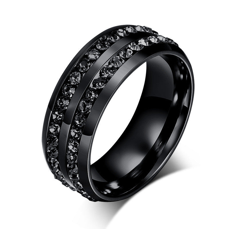 UNISEX Punk Vintage Black Stainless Steel Ring