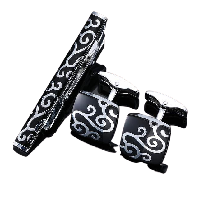 Deniz Cufflinks-Necktie Clip Set