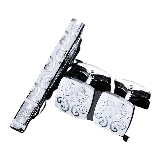 Deniz Cufflinks-Necktie Clip Set