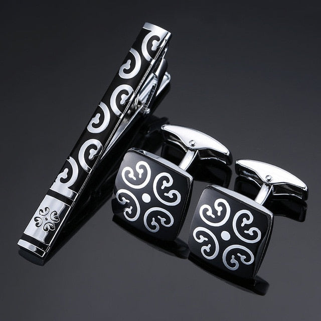 Deniz Cufflinks-Necktie Clip Set
