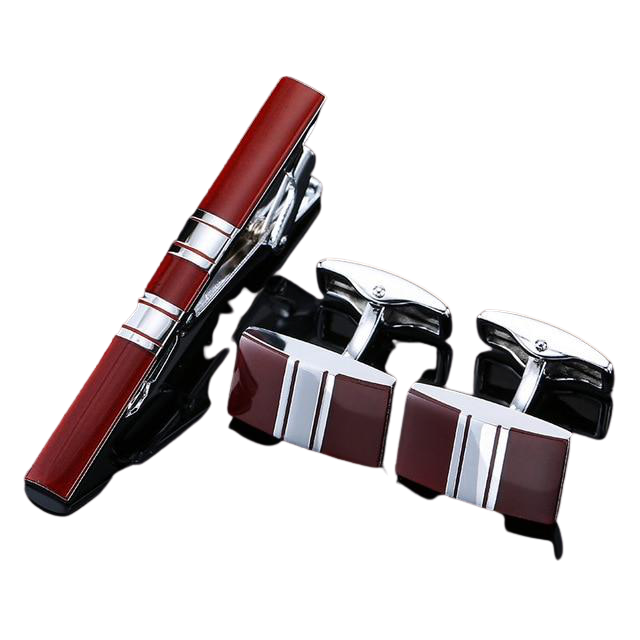 Deniz Cufflinks-Necktie Clip Set