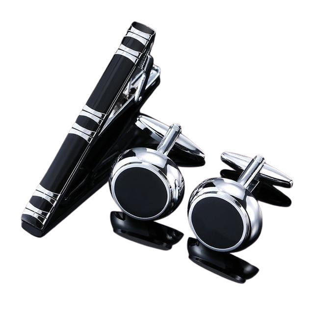 Deniz Cufflinks-Necktie Clip Set