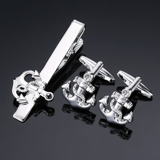 Deniz Cufflinks-Necktie Clip Set