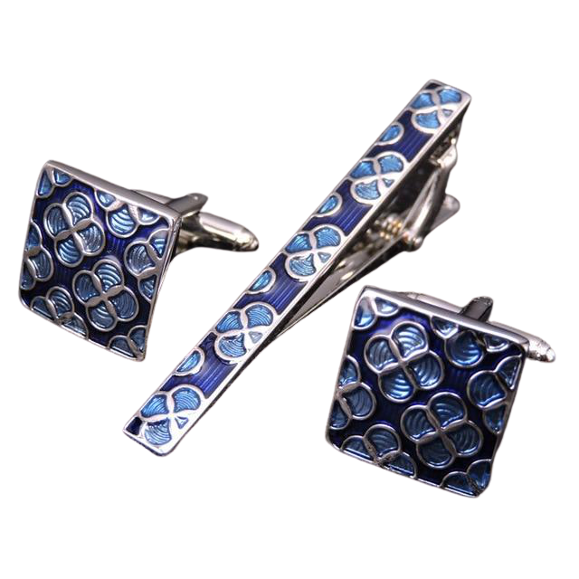 Deniz Cufflinks-Necktie Clip Set