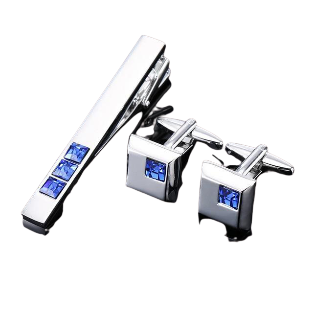 Deniz Cufflinks-Necktie Clip Set