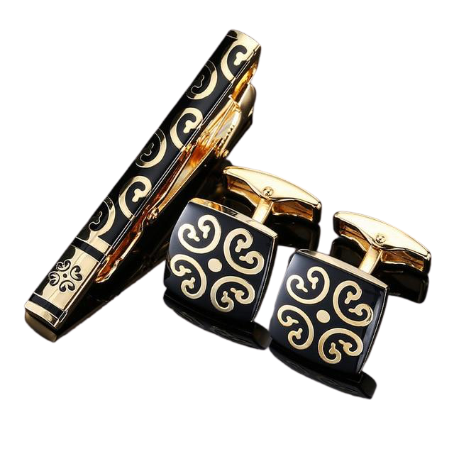 Deniz Cufflinks-Necktie Clip Set