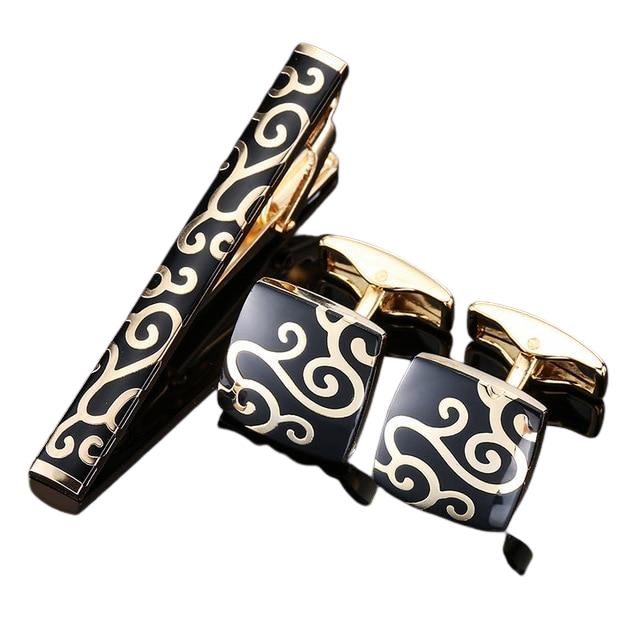 Deniz Cufflinks-Necktie Clip Set