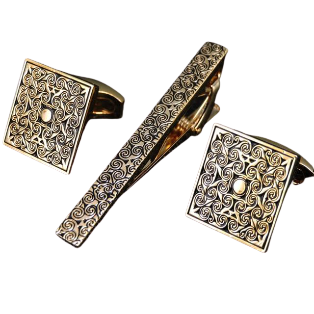 Deniz Cufflinks-Necktie Clip Set
