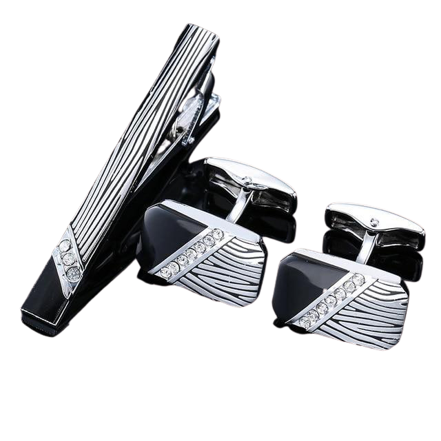Deniz Cufflinks-Necktie Clip Set
