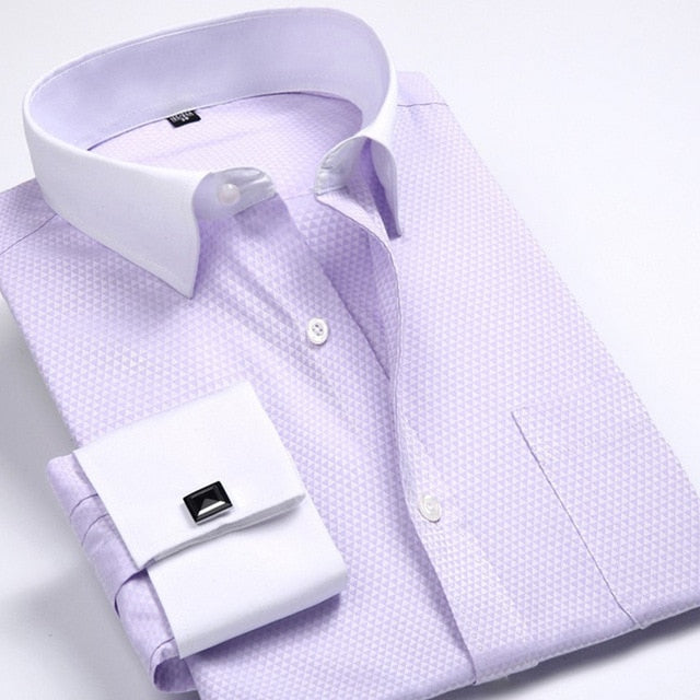 Men's Formal Luxury Striped Cufflinks Shirt