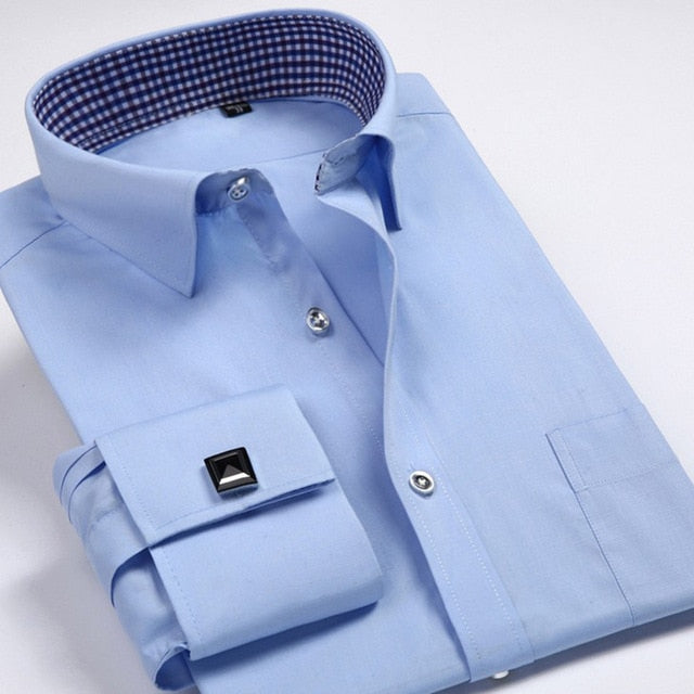 Men's Formal Luxury Striped Cufflinks Shirt
