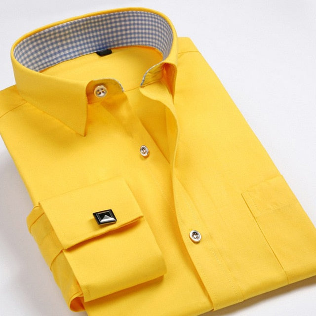 Men's Formal Luxury Striped Cufflinks Shirt
