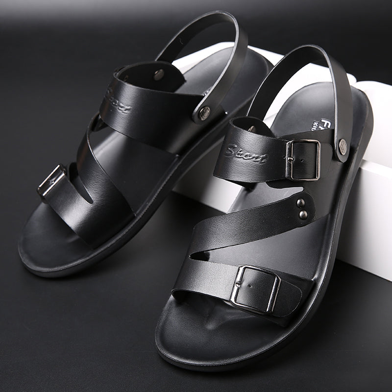 TitanTread™ - Men's Casual Slip-On Leather Sandals