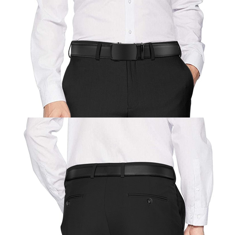 Troy Business Leather Automatic Alloy Buckle Belt