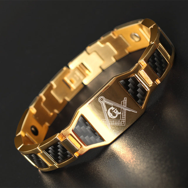 Steel Magnetic Therapy Healing Bracelet Magnet Bangle Relieve Pain Anti Radiation