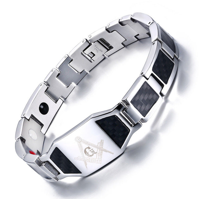 Steel Magnetic Therapy Healing Bracelet Magnet Bangle Relieve Pain Anti Radiation