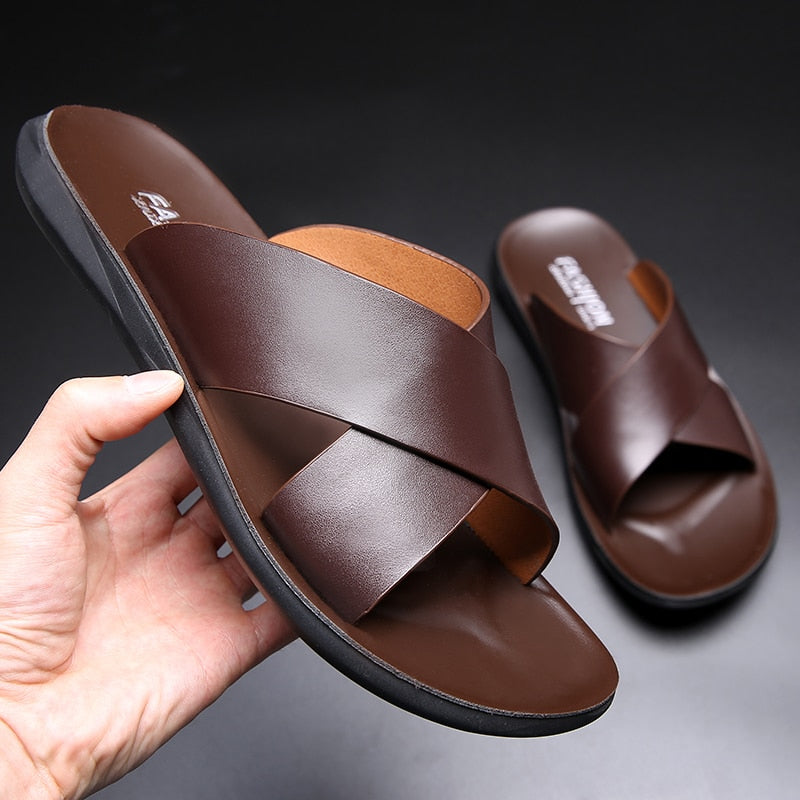 RivieraRoamer™ - Men's Italian Leather Luxury Sandals