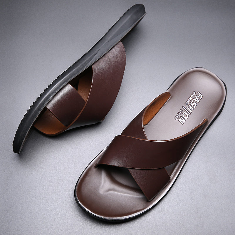 RivieraRoamer™ - Men's Italian Leather Luxury Sandals