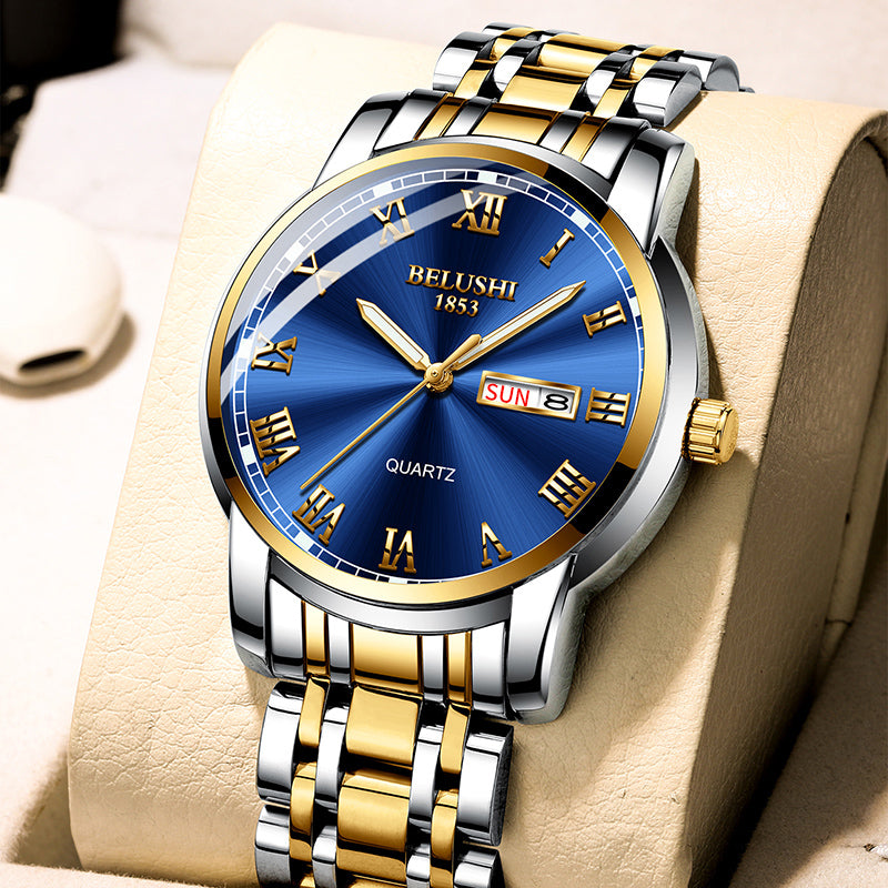 Luxury Business Luminous Waterproof Stainless Steel Quartz Watch