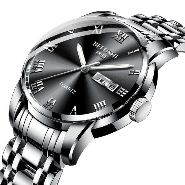 Luxury Business Luminous Waterproof Stainless Steel Quartz Watch