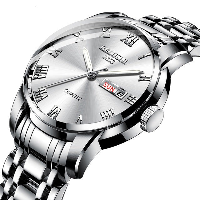 Luxury Business Luminous Waterproof Stainless Steel Quartz Watch