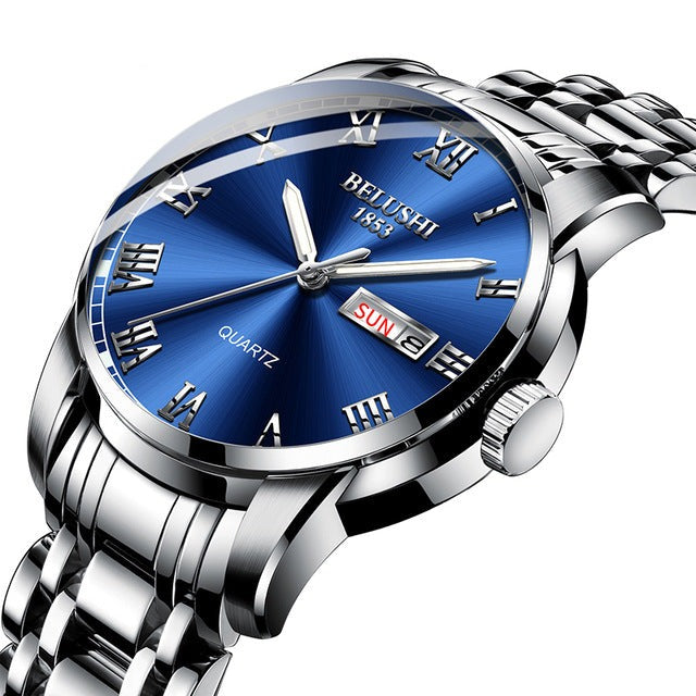 Luxury Business Luminous Waterproof Stainless Steel Quartz Watch