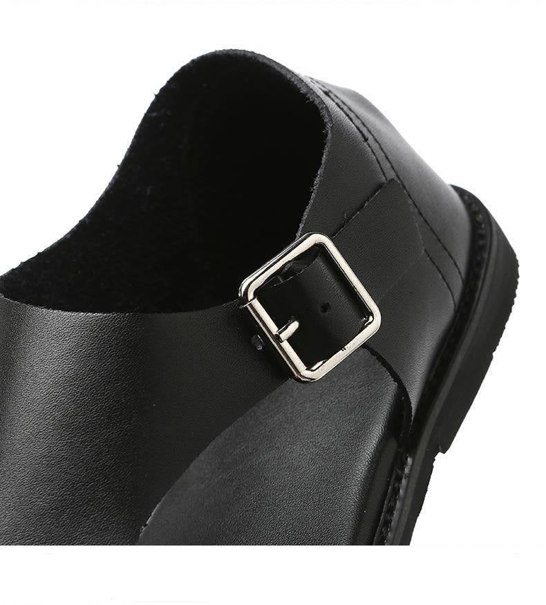 TriumphTrek™ - Men's Genuine Leather Slip-On Sandals