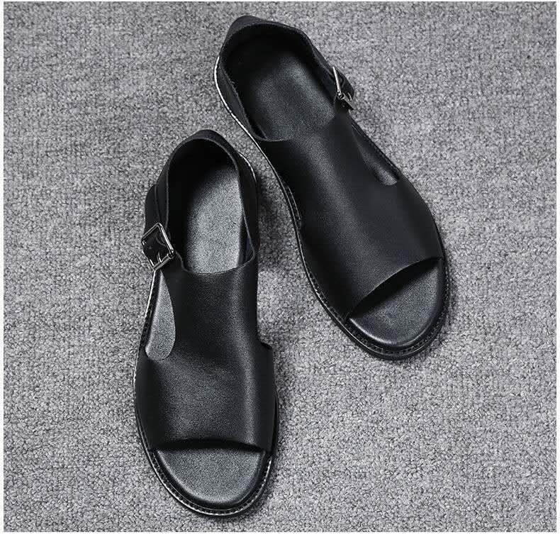 TriumphTrek™ - Men's Genuine Leather Slip-On Sandals