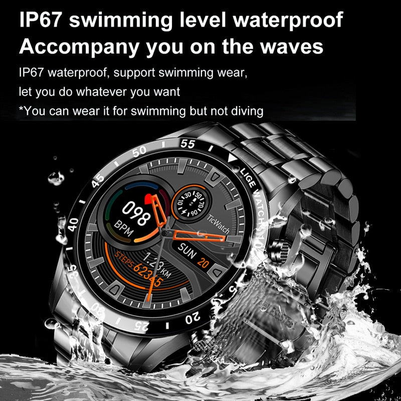 Unisex Luxury Fitness Watch Heart Rate Blood Pressure Activity Tracker Smart Watch