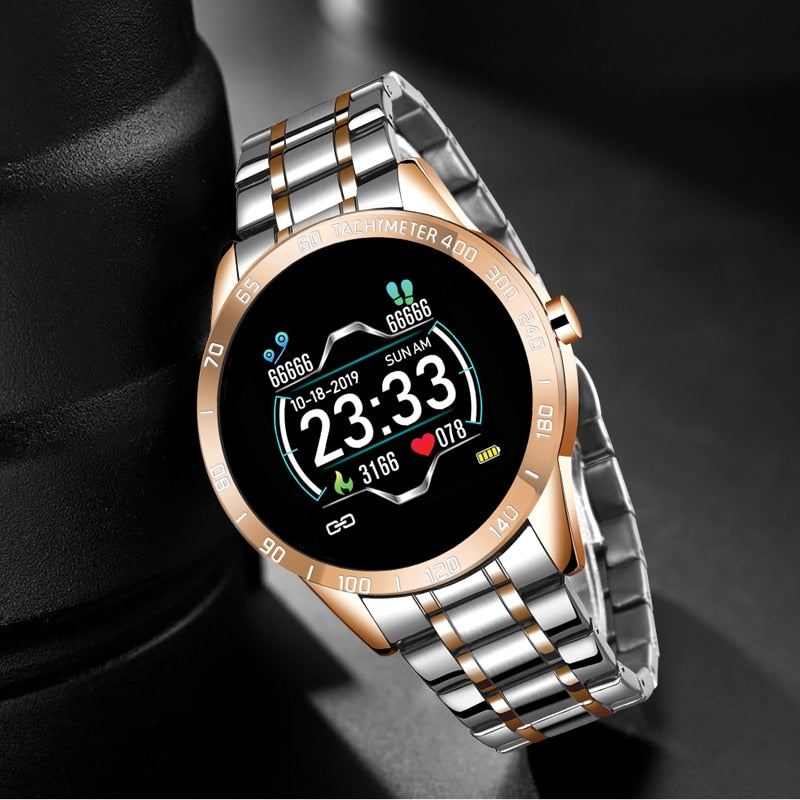 Men’s Luxury Steel Belt Smart Watch Waterproof Sport Fitness Android Watch