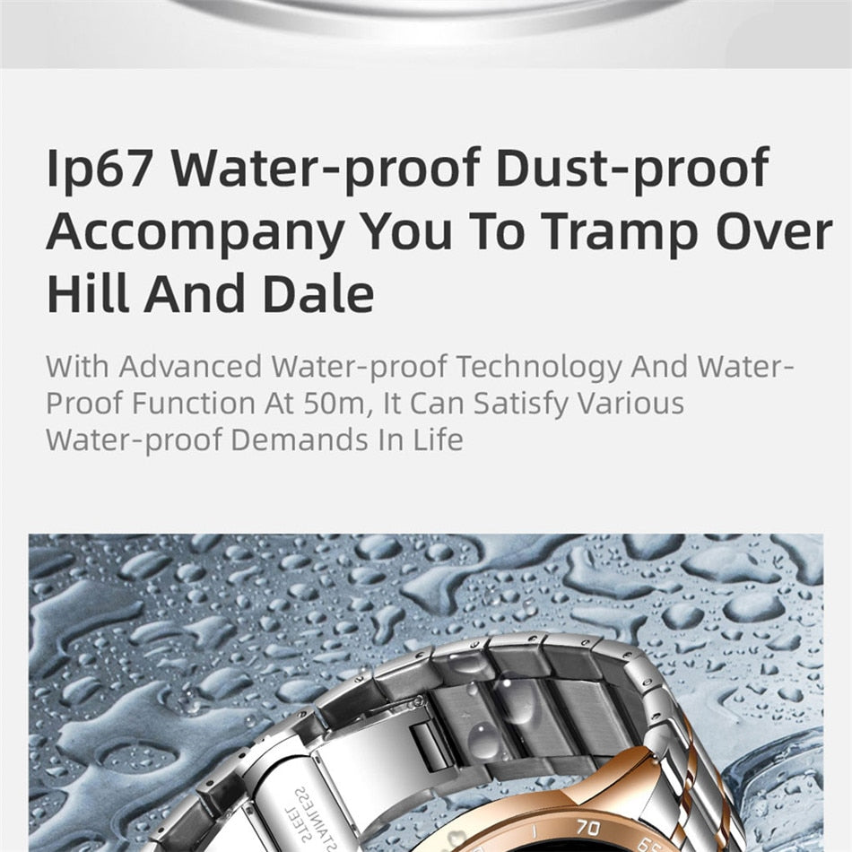Men’s Luxury Steel Belt Smart Watch Waterproof Sport Fitness Android Watch