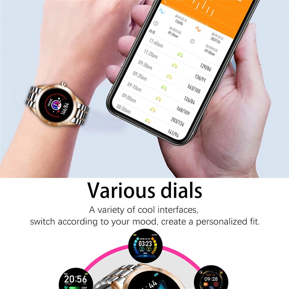 Men’s Luxury Steel Belt Smart Watch Waterproof Sport Fitness Android Watch