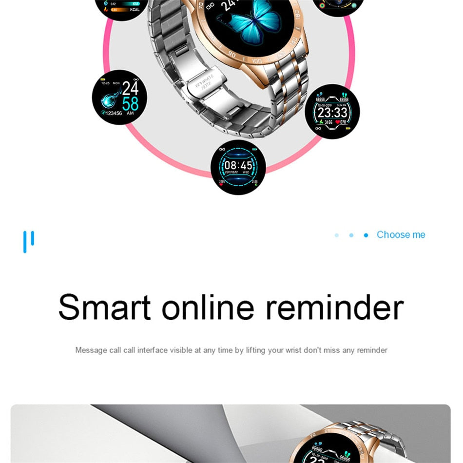 Men’s Luxury Steel Belt Smart Watch Waterproof Sport Fitness Android Watch