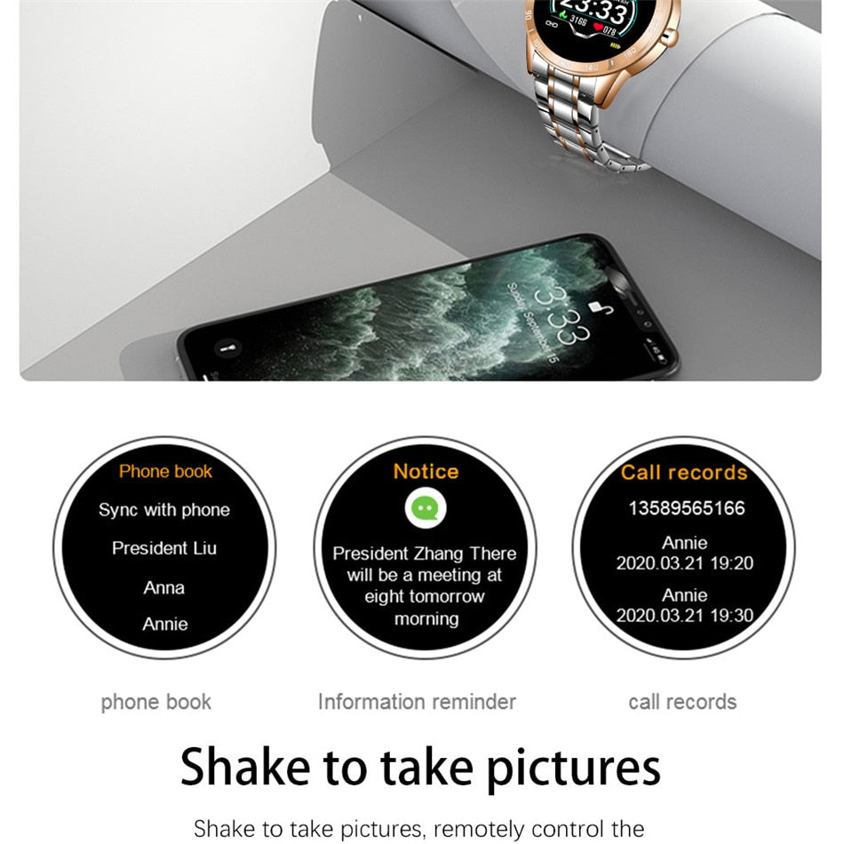 Men’s Luxury Steel Belt Smart Watch Waterproof Sport Fitness Android Watch