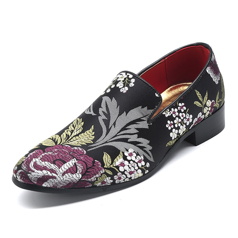 Embroidered Men Moccasins Dress Shoes