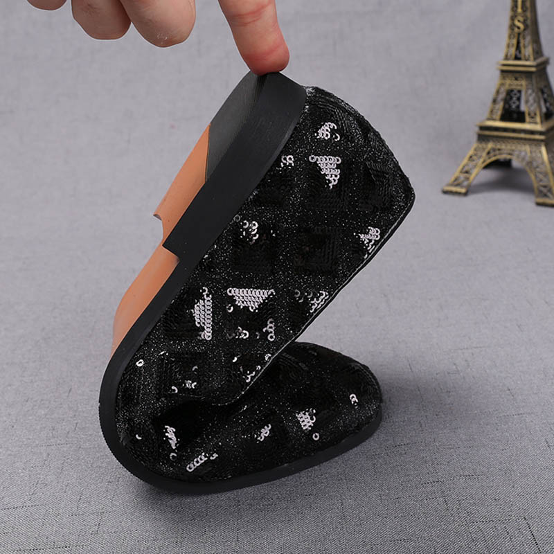 Men Casual Pointed Charm Sequins Flat Formal Oxfords Dress Shoes