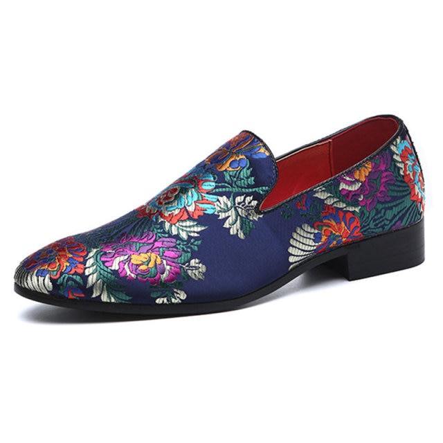 Embroidered Men Moccasins Dress Shoes