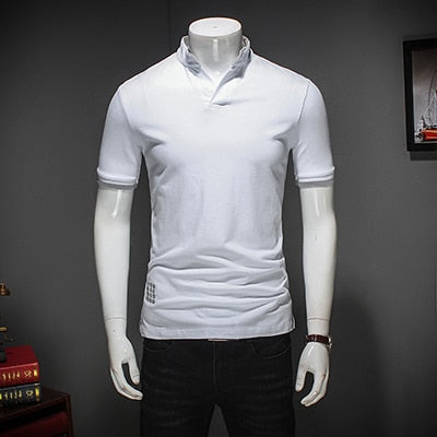 Men Cotton Casual Patchwork Short Sleeve Shirt