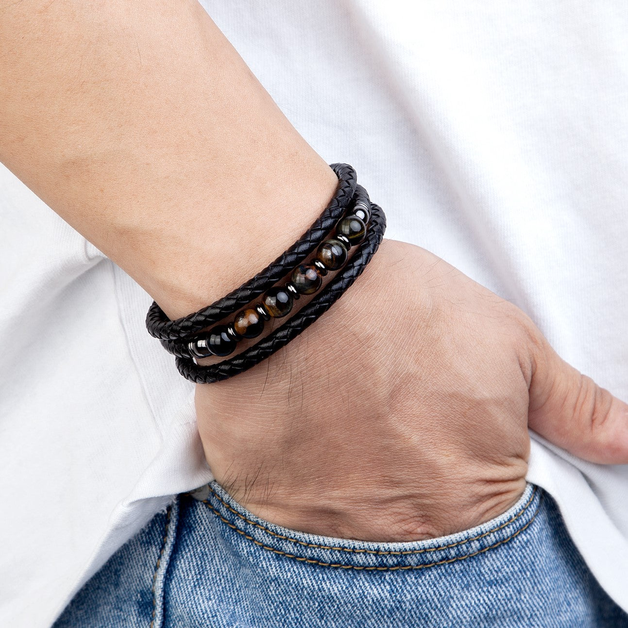 Men Multilayer Leather Bracelets