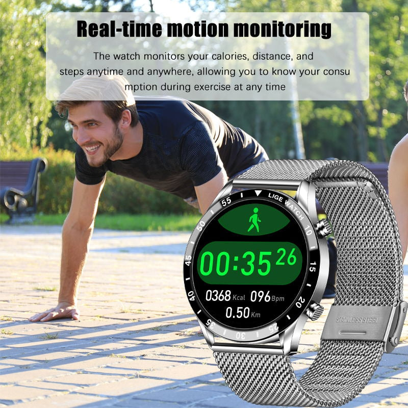 Men’s New Smart Watch Touch Screen Sports Fitness Watch Waterproof Bluetooth