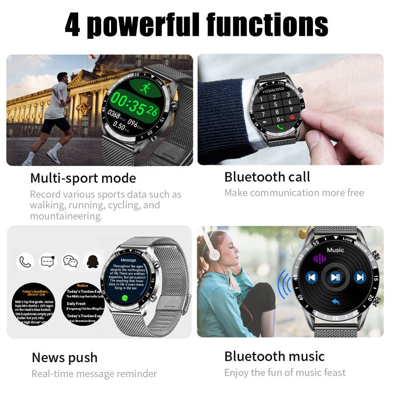 Men’s New Smart Watch Touch Screen Sports Fitness Watch Waterproof Bluetooth