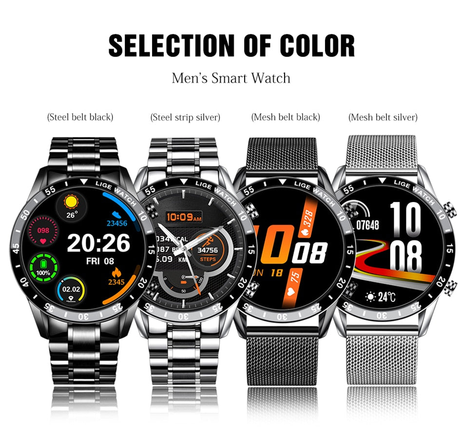 Men’s New Smart Watch Touch Screen Sports Fitness Watch Waterproof Bluetooth