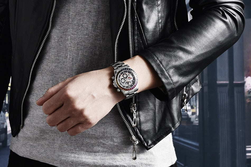 Men’s Automatic Mechanical Skeleton Stainless Steel Waterproof Watch