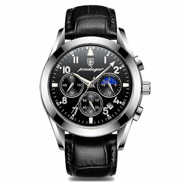 Waterproof Luminous Leather Quartz Wristwatch