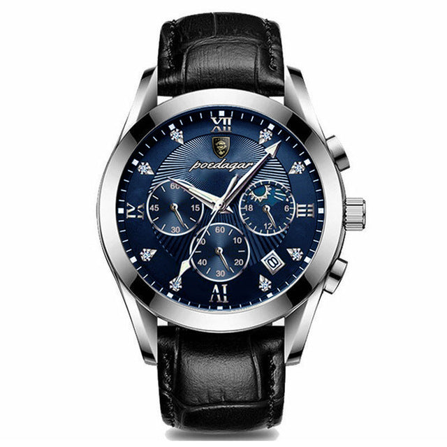 Waterproof Luminous Leather Quartz Wristwatch