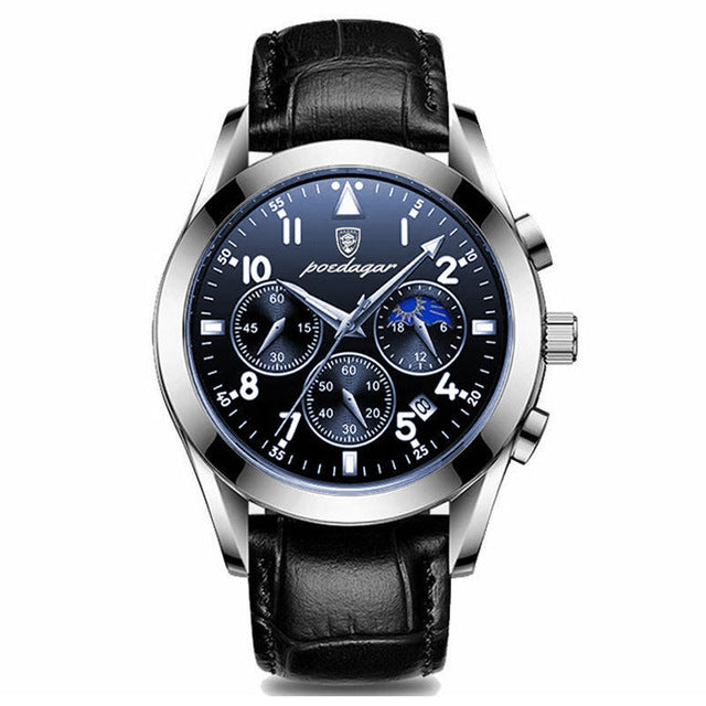 Waterproof Luminous Leather Quartz Wristwatch