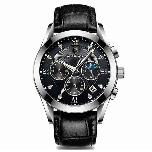 Waterproof Luminous Leather Quartz Wristwatch